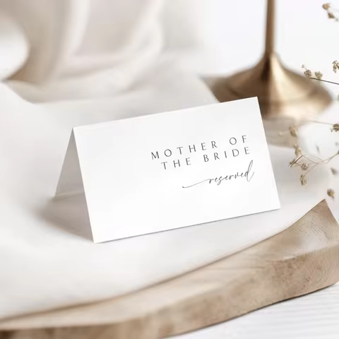 Wedding Table Sign Custom Reserved Card Folded Or Flat Table Card Wedding Decor Custom Guest Name Ti