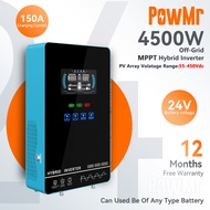 【จัดส่งที่รวดเร็ว】PowMr 4.5kw Hybrid Inverter 230VAC อินพุตแผงเซลล์แสงอาทิตย์สูงสุด 450VDC Pure Sine