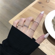 ins Korea Simple Elegant 4pcs/set Gold and Silver Ring Adjustable Cincin Emas韩系冷酷个性简约精致网红戒指