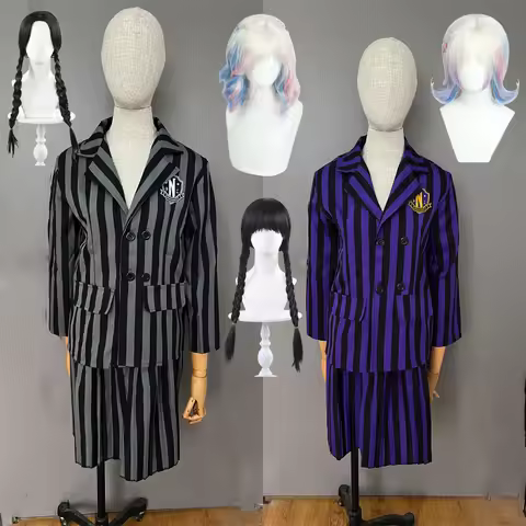 Addams Enid Sincl Halloween Cosplay Costume Adult Family Birthday Party Nevermore Academy Uniform Cl