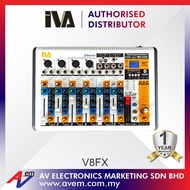 IVA V8FX 4 Mic 2 Stereo, Studio Quality Mixer c/w FX, Pendrive USB Record+Playback & Bluetooth