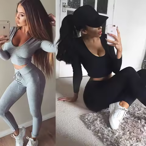 Y2k Two 2 Piece Set Women Suit Outfit Two Piece Set Crop Top Legging Sweatpants Set Crop Hoodie Set 