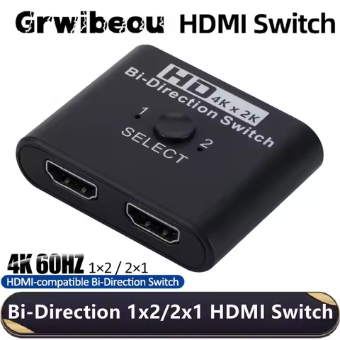 4K Bi-Direction HDMI Switch 2 in 1 Out/1 in 2 Out HDMI-compatible Switcher Splitter for PS4/3 TV Box