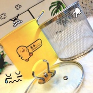 Deep fryer pan, yellow duck deep fryer with basket included