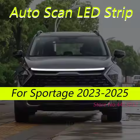 DRL Auto Scan Starting LED Strips For Kia Sportage 2023-2025 Car Hood Light Flexible Headlights Welc