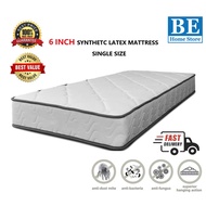Ready Stock【Premium Quality】6 INCH Premium Quality Single Mattress Synthetic Latex / Single Bed / Ti