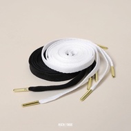 KEEP GOLD SHOELACE Black White Head Metal Flat 120CM AF1 [KS95]