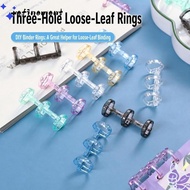 REFINEMENT 3 Holes Binder Rings, Plastic Transparent Book Binding Rings, Portable 3-holes Detachable