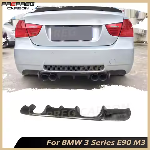Car Carbon Fiber Car Bumper Diffuser Spoiler For BMW 3 Series E90 M3 2005-2011 FRP Black Rear Diffus