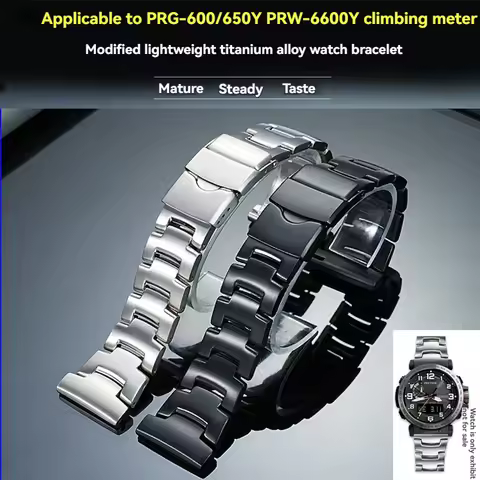 For Casio mountaineering watches PRG-650Y/600/PRW-6600/50/60/70Y/30 titanium alloy watch strap 23mm 