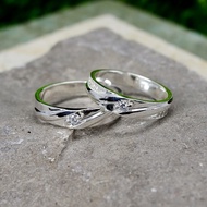 SAN950 Premium White Gold Couple Engagement Wedding Rings C678