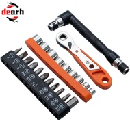 Quick Ratchet Wrench Bidirectional Ratchet 10 Screwdriver Bits Compact Design