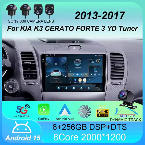 Android15 Carplay Auto For KIA K3 CERATO FORTE 3 YD Tuner 2013 2014 2015 2016 2017 Multimedia Player