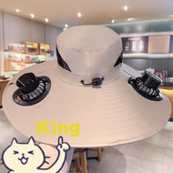 Summer Outdoor Fan Hat Unisex Fan Hat Widened Large Brim Fan Hat Built-in Fan Fan Hat Breathable Qui