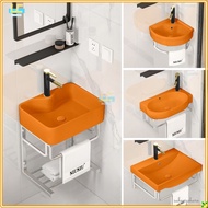 Nordic Simple home bathroom wall-mounted wash basin orange ceramic small apartment triangle corner sink