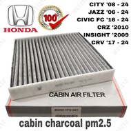 🇲🇾CHARCOAL PM2.5🔥 AIRCOND FILTER HONDA CITY JAZZ INSIGHT BRV HRV FREED CIVIC FC AC CABIN AIR-COND 80
