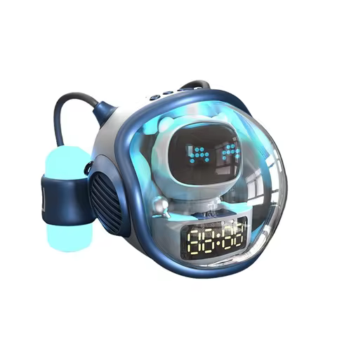 A43I! Astronaut Spaceship Wireless Bluetooth Speaker AI Interactive with RGB Light Alarm-Clock Night