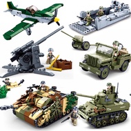 Sluban Military Blocks Army Bricks Toy WW2 Building Blocks LOZ Model World War II 2 Army Tank Plane 