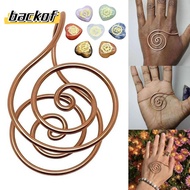 BACKOF Copper Palm Ring, Portable Adjustable Spiral Palm Ring,  Handmade Jewelry Accessories Reiki E