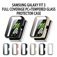 Samsung Galaxy Fit 3 Protector Case Samsung Watch FIT 3 Full coverage Tempered Glass + Hard PC Prote