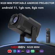 NEXGEN Portable Projector HY320/N320 Mini Android 11 1080P 4K Projector Dual Band WiFi Mirroring Scr