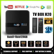【จัดส่งภายใน 24 ชั่วโมง】TV Box H20 Ram8+Rom128GB Wifi Android 10 4K/HD TV BOX รองรับ Disney hotstar YouTube Netflix กล่องแอนดรอยbox
