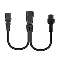 TEN IEC C14 Male Plug Extension Power Cable 3Pin Connector IEC320-C14 to IEC320-C13+C5 Converter Ada