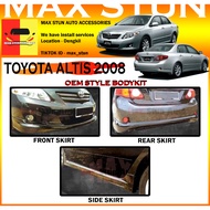 TOYOTA COROLLA ALTIS 2008-2010 OE LOOK BODYKIT ALTIS OEM BUMPER SKIRT LIP BODY KIT FRONT SKIRT SIDE 