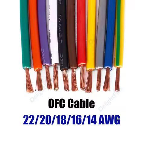 1M RV Pure Copper Stranded Electrical Wire 22 20 18 16 14 AWG Electric Hook Up Cable for Car Battery