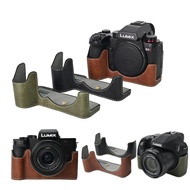 PU Leather Camera Case For Panasonic Lumix S5 S5II S9 FZ80D FZ85D G100K G100D Half Skin Protector Co