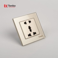 Square Face Tempered Glass Wall Socket TK-F71D-18 Yellow
