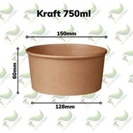 Combo 50 Tô Giấy Bát Giấy Kraft Chịu Nhiệt Có Nắp Bằng - An Toàn Môi Trường