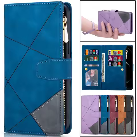 Z Fold 3 Case For Samsung Z Fold 3 Case Zipper Card Holder Magnetic Folio Flip Cover for Galaxy Z Fo