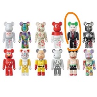 0320315【BE@RBRICK】32代・自殺突擊隊小丑女（隱藏版）以及5號的 小丑，天生一對・100%・庫柏力克熊（無證紙）