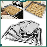 (smiles) Stainless Steel Rectangular Grill Fish Baking Tray Plate Pan Kitchen Supplies