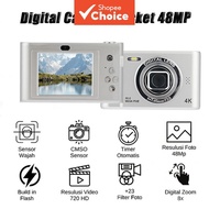 Digital Camera 48MP Pocket 16X Zoom 1080P CCD Retro Style Mini Digicam For Students