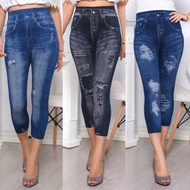 7/8 REPPED HIGHWAIST JEANS LEGGINGS FOR WOMEN / PREMIUM MODERN JEANS LEGGINGS / IMPORTED LEGGINGS FO