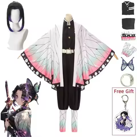 Kochou Shinobu Cosplay Kostuum Anime Shinobu Pruik Haori uniforme Vrouwen maternelle Halloween Kledi