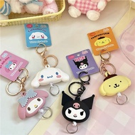 plush keychain ezlink charm Cute Doll Silicone Telescopic Keychain Pendant Pendant Easy Pull-up Buckle Kulomi Big Ear Dog Bag Hanging Chain