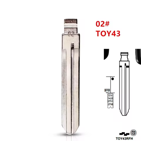 20pcs 02# TOY43 KD Key Blade VVDI Remote Blade For Toyota Corolla Crown Camry Highlander Corolla Vio