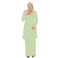 Sulam Kabya (New Version) with Lipat Kain – White Embroidery, CEY Fabric & Buttoned Design