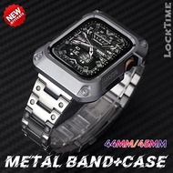 Stainless Steel Case+Stainless Steel Watch Band For iWatch 9 8 7 6 5 4 SE TPU Case For iWatch 44mm 45mm  Watch Strap