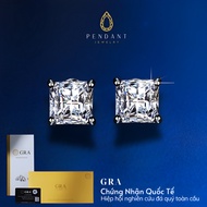 High Quality 6,5mm White Gold Square Silver Earrings - PENDIA Brand - Inspection Certificate KT0041