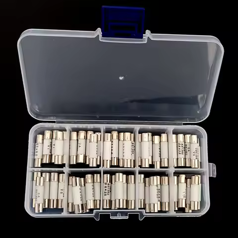 50PCS Ceramics Fuses Kit In Box Slow Blow 5x20mm T 1A 2A 3.15A 4A 5A 6A 8A 10A 12A 15A/250V 5*20 Pro
