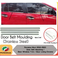Perodua Myvi 2018-2023 Window Trim Chrome Lining / Door Belt Moulding / Lining Chrome