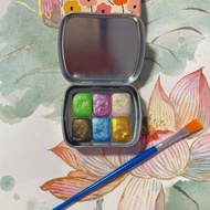 1.5ml Solid watercolor paint6Colorful nail art, flower painting, thangka, and gold detailing diy Han
