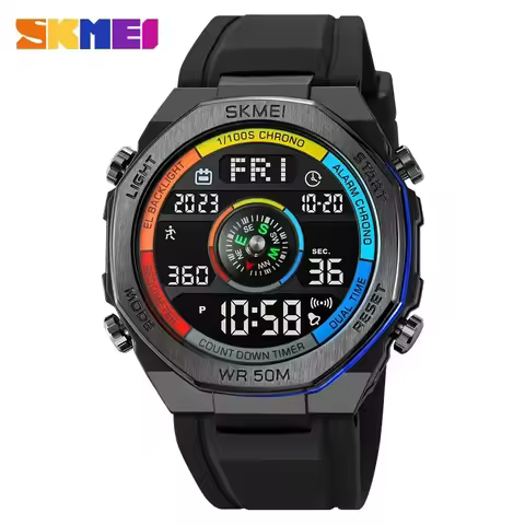 SKMEI Sports Electronic Watch Men's Outdoor Sports Compass Electronic Watch Multifunctional Waterpro