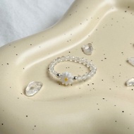 小雛菊托帕石戒指/貝殼 托帕石/水晶戒指 客製化