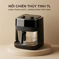 Nồi chiên không dầu thủy tinh Mishio MK373 - Dung tích 7 lít lòng nồi không bong tróc gỉ sét - Hàng 