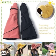 NEXTSG Bucket Hat Summer Outdoor UV Protection Panama Hat Foldable Sunshade Hat